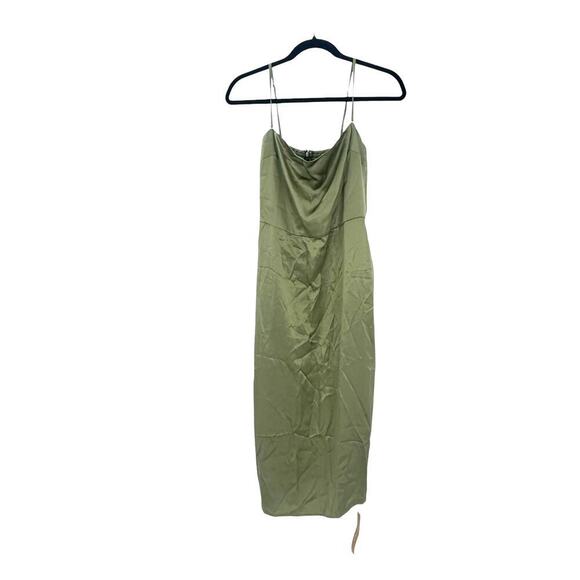 Reformation Oaklie Strap Silk Midi Slip Dress Sleeveless Artichoke Size 4 NWT - Picture 4 of 11
